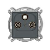 ICON Mechanizm gniazda abonenckiego RTV-SAT końcowego multimedialnego (Internet) grafitowy mat