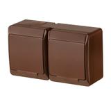 GNT HERMES 2x2P+Z schuko IP44 brąz