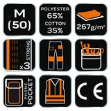 Spodnie robocze na szelkach, białe, HD, rozmiar M/50