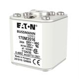 FUSE 250A 690V 1*GN/50 AR UC Wkładka szybka 250A AC 690V rozmiar 1 45x59x51 mm aR I 170M3516 EATON