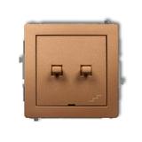 DECO Mechanizm łącznika jednobiegunowego ze schodowym (wspólne zasilanie) w stylu amerykańskim złoty