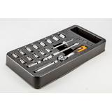 Klucze nasadowe 1/4", zestaw 19 szt., wkładka