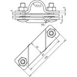 Zacisk do uziomów rurowych fi 27 mm, do drutu 7-10 mm/ płask 40 mm, St/tZn
