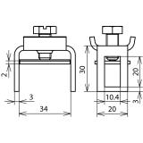 Zacisk szeregowy do szyny R15, płask. 30x4 mm, St/gal Zn