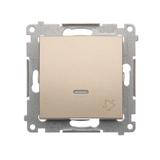 Simon 54 Przycisk „dzwonek” z podświetleniem LED 10A szybkozłączka złoty mat