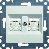 lumina Gniazdo komputerowe podwójne RJ45 kat.6 UTP biały WL2160 HAGER