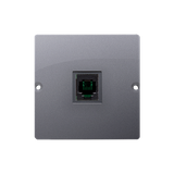 Simon Basic Gniazdo telefoniczne RJ11 uniwersalne pojedyncze Montaż na łapki lub wkręty srebrny mat