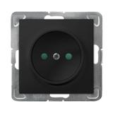 IMPRESJA Gniazdo pojedyncze z przesłonami torów prądowych - kolor czarny metalik