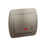 Simon Akord Przycisk światło z podświetleniem 10A z. śrub. satynowy