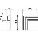 GK-F70110GR, Naroże płaskie 70X110 SZ.