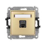 ICON Mechanizm gniazda komputerowego pojedynczego 1xRJ45, kat. 8, ekranowany, 8-stykowy złoty