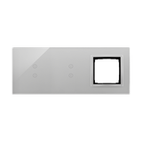 Simon 54 Touch Panel dotykowy S54 Touch 3 moduły 2 pola dotykowe pionowe + 2 pola dotykowe pionowe + 1 otwór na osprzęt S54 srebrna mgła DSTR3330/71 KONTAKT