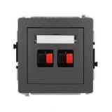 DECO Mechanizm gniazda głośnikowego podwójnego grafitowy mat