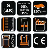 Spodnie robocze na szelkach, rozmiar S/48