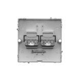 Simon Basic Gniazdo telefoniczne RJ11 podwójne Montaż gniazda na wkręty do puszki satynowy