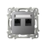 SZAFIR Gniazdo komputerowe podwójne, kat. 5e MMC - kolor szary mat