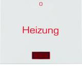 Berker K.x Klawisz z soczewką i nadrukiem  Heizung  i  0 , biały połysk