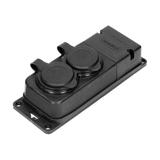 Rozgałęźnik bryzgoszczelny i odporny na uderzenia, IP44, 2 gniazda 2P+Z, 16A, 230V AC, gumowy, uniep OR-AE-13165(GS) ORNO