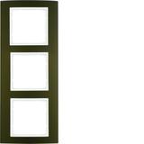 BERKER B.3 Ramka potrójna aluminium brązowa/biała 10133021 HAGER