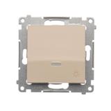 Simon 54 Przycisk „światło” z podświetleniem LED 16A z. śrub. kremowy