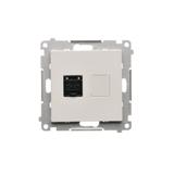Simon 55 Gniazdo komputerowe pojedyncze RJ45 kategoria 6 z przesłoną przeciwkurzową Jasnoszary mat