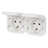 NOWE PLEXO - GNIAZDO SCHUKO 2X2P+Z POZIOME MECHANIZM 16A-250V BIAŁE 069675L LEGRAND
