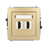 DECO Mechanizm gniazda podwójnego HDMI 2.0 złoty