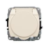 TREND Mechanizm gniazda bryzgoszczelnego z uziemieniem SCHUKO 2P+Z (klapka beżowa, przesłony torów p