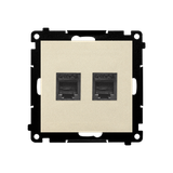 Simon 55 Gniazdo telefoniczne podwójne RJ12 Szampański mat TF2.01/144 KONTAKT