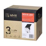 SOLIS LED 10W, naświetlacz solarny  z czujnikiem ruchu PIR, 1200lm, IP54, 4000K, 3000 mAh, czarny