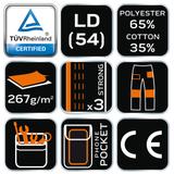 Spodnie robocze, rozmiar LD/54