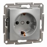 Asfora, gniazdo pojedyncze schuko, bez ramki, aluminium