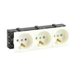 Gniazdo elektryczne bez blokady 3x230V, białe