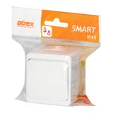 Łącznik zwierny natynkowy 10A, 250V, światło/dzwonek IP44, SMART, biały
