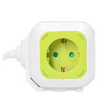 Przedłużacz Kostka 4x2P+Z(Schuko) ładowarka 2xUSB 1,4m H05VV-F 3x1,5mm2 limonkowy OR-AE-13144(GS)/L