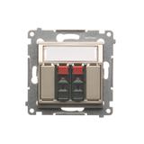Simon 54 Gniazdo głośnikowe 2-krotne Przekrój przewodów dla wejścia i wyjścia 25 mm2 złoty mat