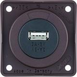 Integro Gniazdo USB ładowania pojedyncze, 12V, 3A; brązowy mat, mechanizm czarny