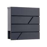 Skrzynka na listy PALAWAN z galwanizowanej stali z gazetnikiem, antracyt