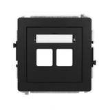 DECO Gniazdo antenowe multimedialne podwójne bez modułu (standard Keystone) czarny mat 12DGM-2P KARLIK