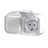 NOWE PLEXO - GNIAZDO SCHUKO 2X2P+Z POZIOME KOMPLET NATYNKOWY 16A-250V BIAŁE 069772L LEGRAND