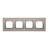 Simon 54 Nature Ramka 4-krotna Nature-Metal SATYNOWY BLASK IP20/IP44* (*IP44-należy zastosować zestaw uszczelek DUN4) DRN4/79 KONTAKT