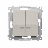 Simon 54 Łącznik podwójny świecznikowy z podświetleniem LED i do wersji IP44 kaszmir mat DW5ABL.01/42