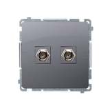 Simon Basic Gniazdo antenowe typu ''F'' podwójne stal inox BMAF2.01/21 KONTAKT