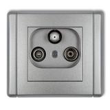 FLEXI Gniazdo abonenckie RTV-SAT przelotowe 10dB srebrny metalik