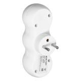 Rozgałęźnik bałwanek 3x2P+Z wtyczka centralna biały OR-AE-13251 ORNO
