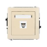 DECO Mechanizm gniazda telefonicznego pojedynczego 1xRJ11, 4-stykowy, beznarzędziowe beżowy