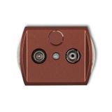 TREND Mechanizm gniazda abonenckiego RTV przelotowego 12dB brązowy metalik