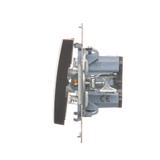 Simon 54 Przycisk pojedynczy zwierny z podświetleniem LED bez piktogramu 16A z. śrub. brąz mat