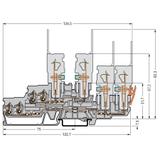 X-COM dwupiętrowa złączka bazowa 2-przewodowa/2-pinowa L/L szara