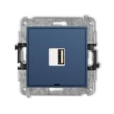 MINI Mechanizm ładowarki USB pojedynczej USB A, 5W max., 5V, 1A, bez pola opisowego navy blue